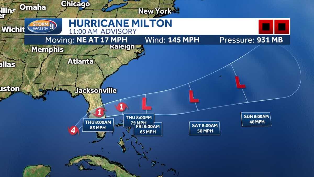 Hurricane Milton tracker Latest path points to Florida landfall