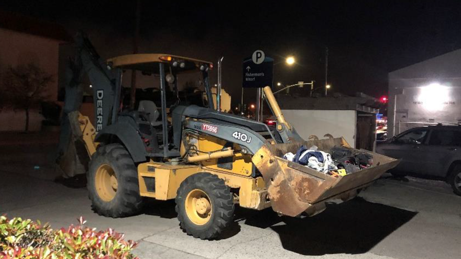 A stolen tractor recovered by Monterey police.