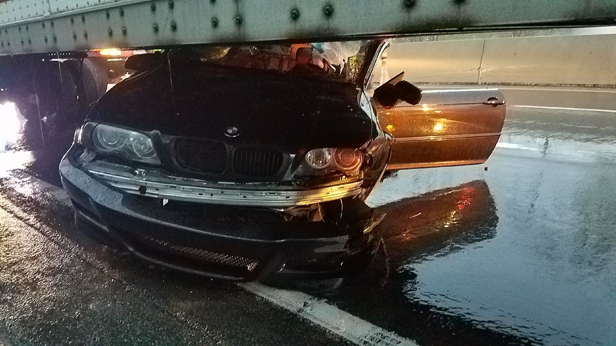 Images: BMW wedged under tractor-trailer in I-83 crash