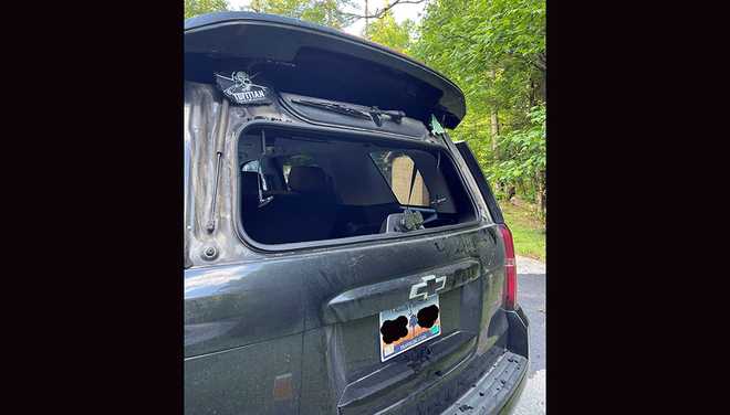 SUV vandalized at 'foothill' trail