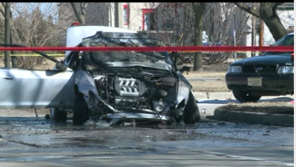 car milwaukee crash breaking sign