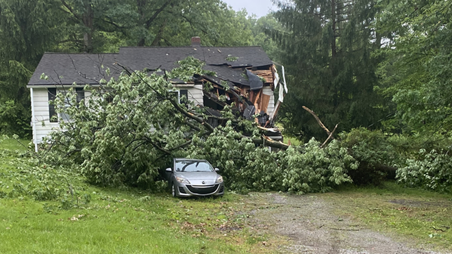 Tree comes down on house in Richland Township