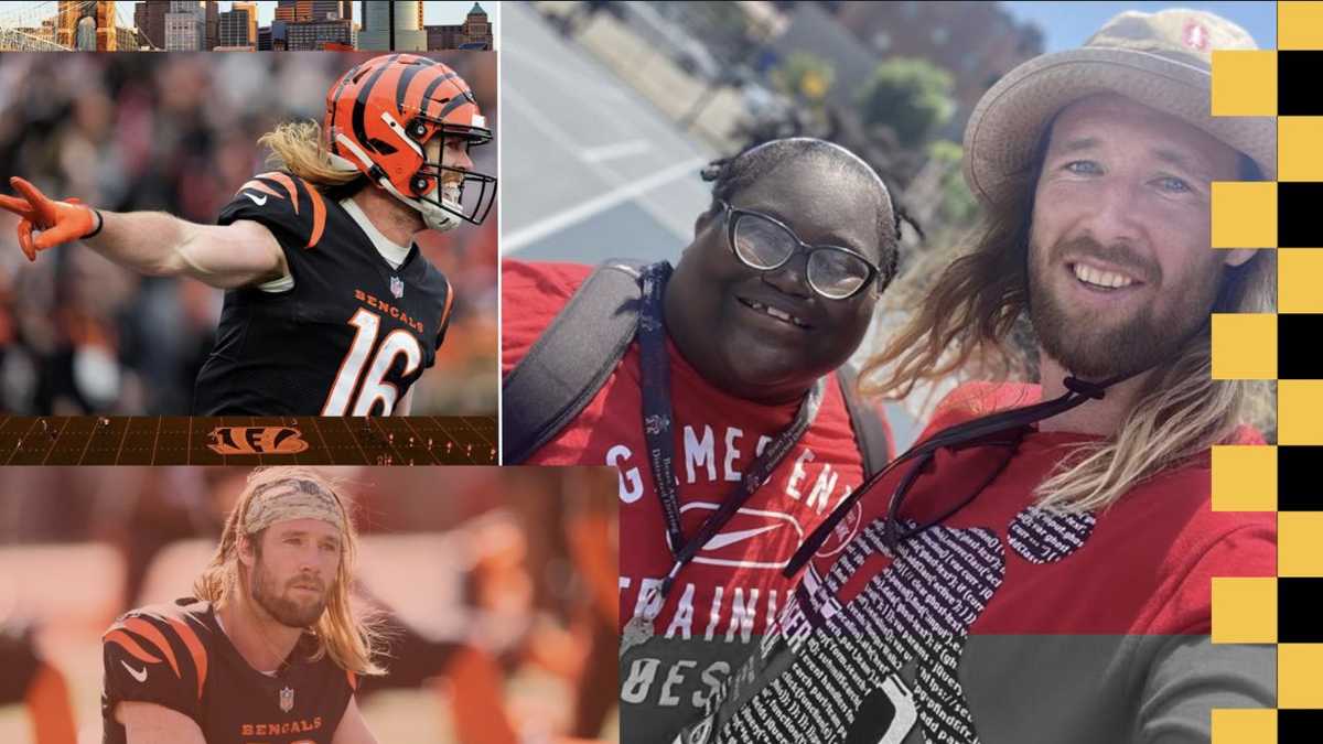 Cincinnati Bengals wide receiver Trenton Irwin (16) celebrates his