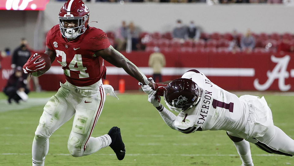Trey Sanders Alabama running back injured in car accident