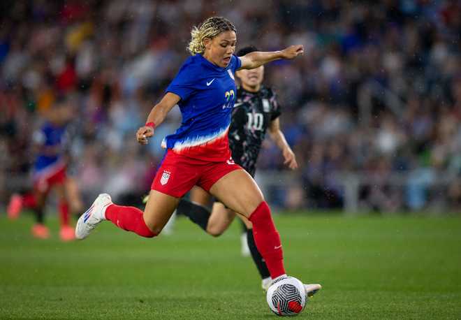 ST&#x20;PAUL,&#x20;MN&#x20;-&#x20;JUNE&#x20;4&#x3A;&#x20;Trinity&#x20;Rodman&#x20;&#x23;22&#x20;of&#x20;the&#x20;United&#x20;States&#x20;shoots&#x20;the&#x20;ball&#x20;during&#x20;an&#x20;international&#x20;friendly&#x20;game&#x20;between&#x20;Korea&#x20;Republic&#x20;and&#x20;USWNT&#x20;at&#x20;Allianz&#x20;Field&#x20;on&#x20;June&#x20;4,&#x20;2024&#x20;in&#x20;St&#x20;Paul,&#x20;Minnesota.&#x20;&#x28;Photo&#x20;by&#x20;Erin&#x20;Chang&#x2F;ISI&#x20;Photos&#x2F;USSF&#x2F;Getty&#x20;Images&#x20;for&#x20;USSF&#x29;