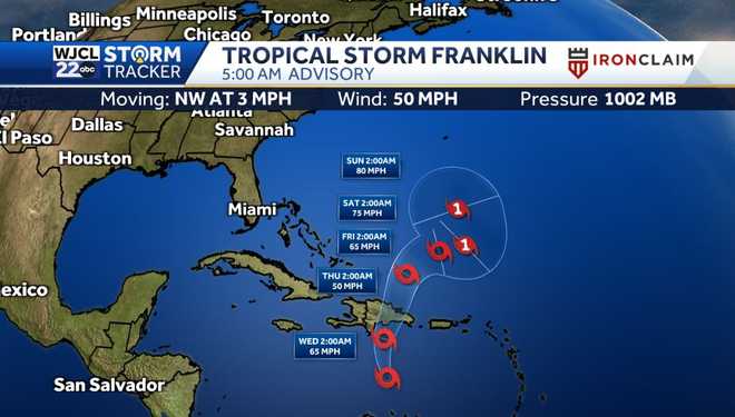 A hot one today with feel like near 105° and busy in the tropics
