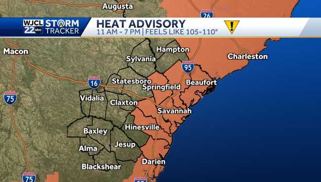 Impact Day: Another very hot day with Heat Advisory for Coastal Georgia ...