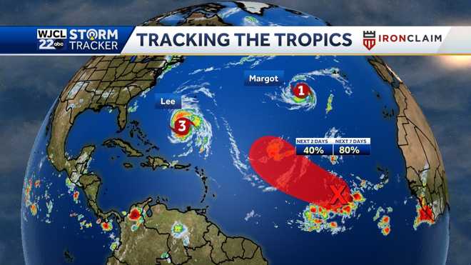 Tracking Lee, Margot, and afternoon showers and thunderstorms