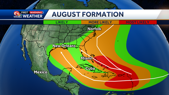 tropical formation in august