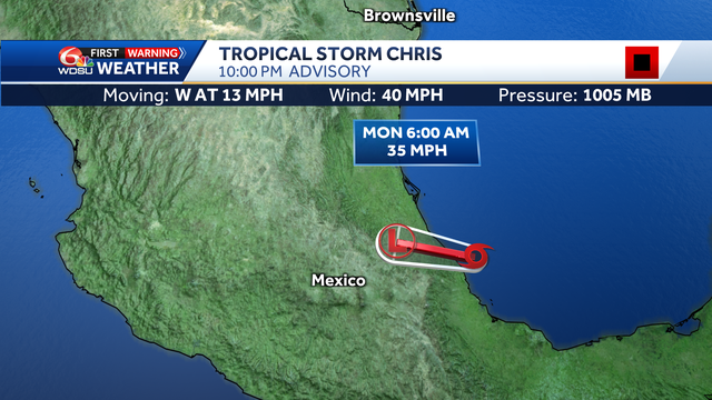Tropical storm Chris forms in the Gulf of Mexico
