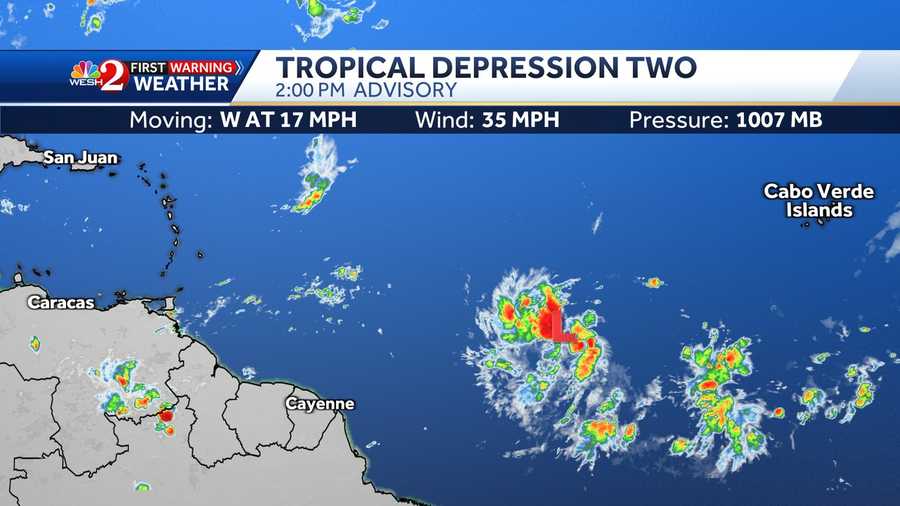 Tropical depression forms on Friday afternoon