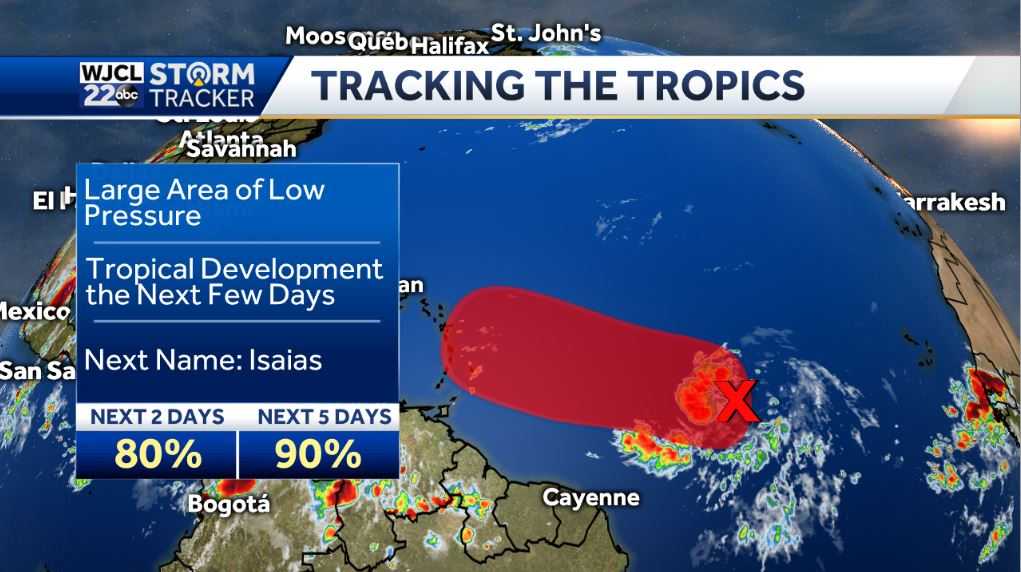 Isolated shower or thunderstorm today and tracking the tropics - WJCL
