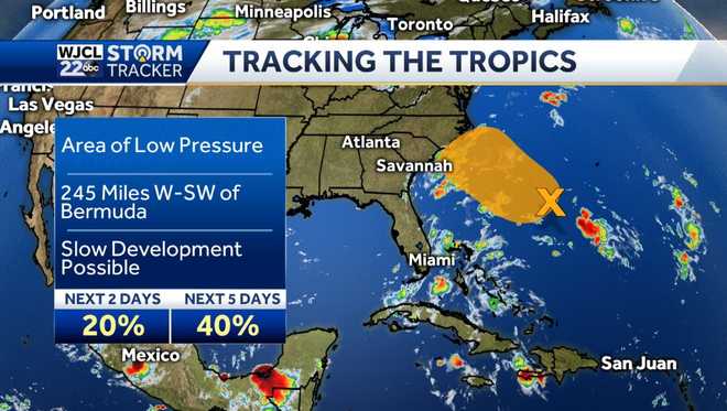 Coastal rain likely today and tracking two tropical storms