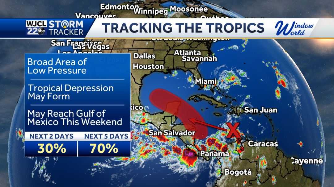 Umbrella needed at times today and possible tropical development - WJCL