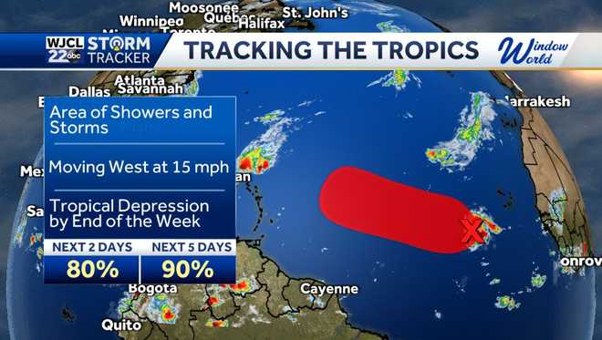 Warm and humid today with showers or storms mainly after 3 pm