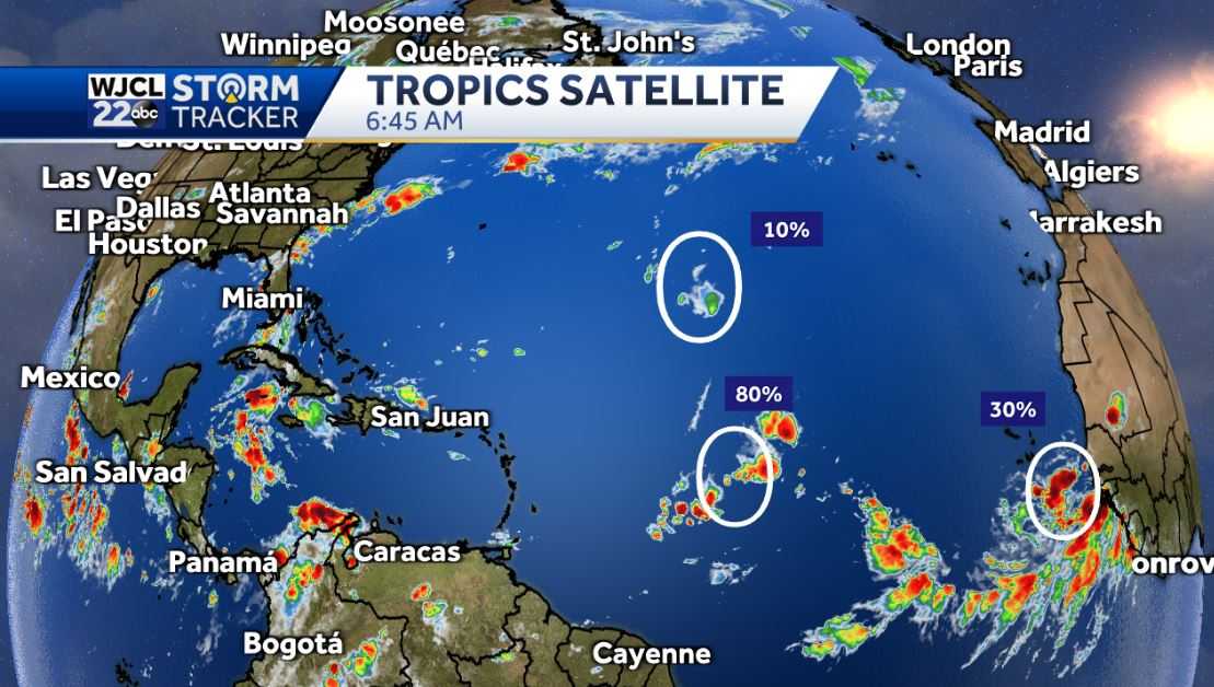 Good chance for showers or storms today and tropics getting busy - WJCL