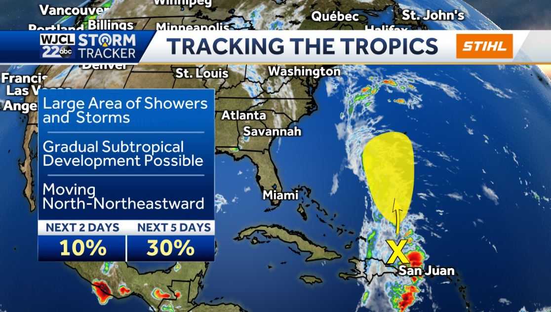A few showers this morning then clearing skies in the afternoon - WJCL