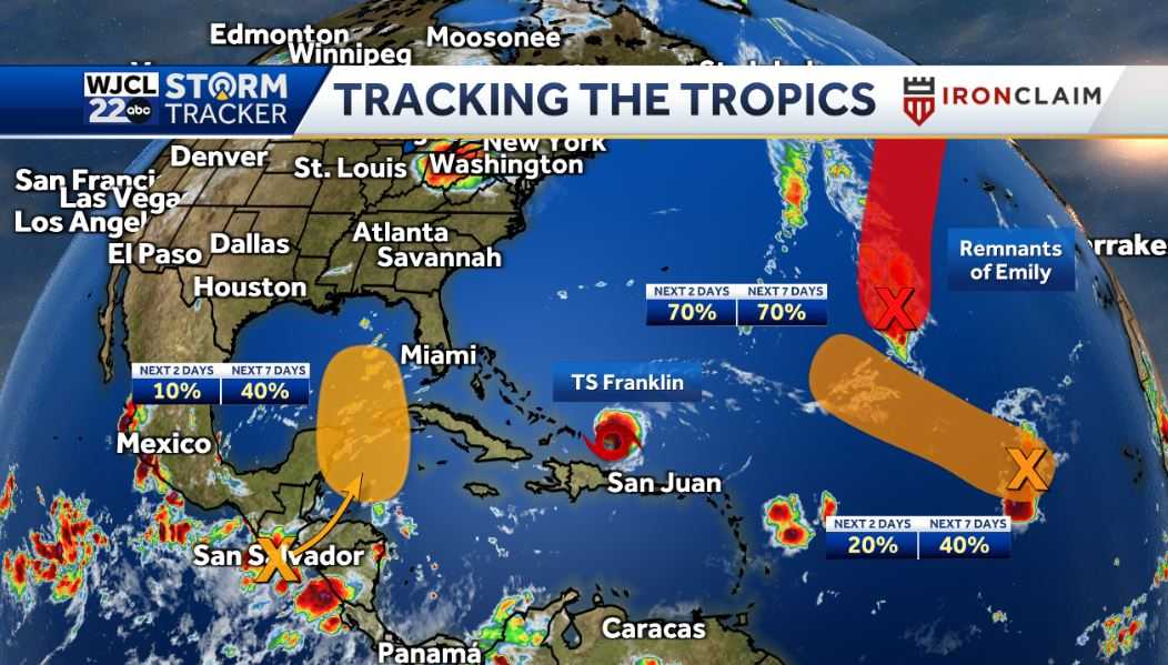 Tracking Tropical Storm Franklin and very hot weather this weekend - WJCL