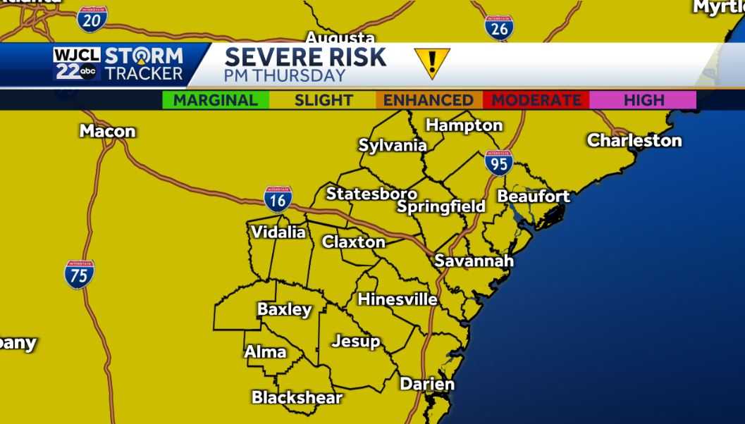 Hot weather next few days with severe storms possible on Thursday - WJCL