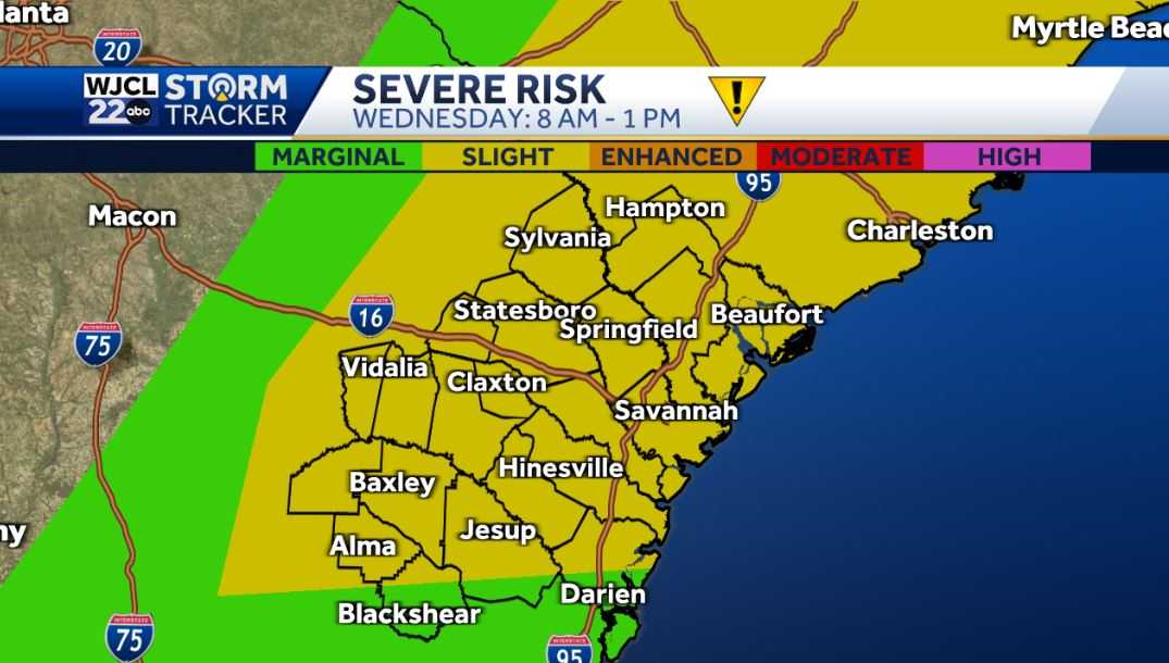 Mainly dry the next few days, but rain likely on Wednesday - WJCL