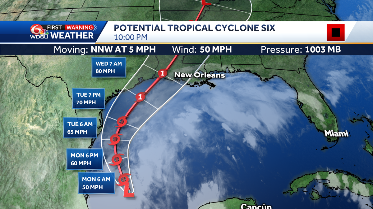 Flooding threat in New Orleans due to potential Tropical Cyclone 6