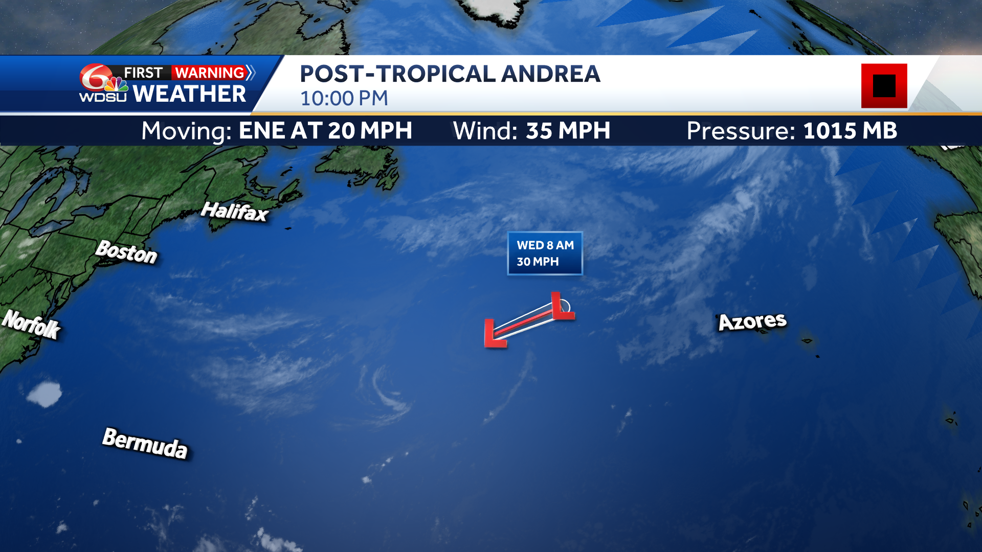 Tropical Storm Andrea remnant low dissipates Atlantic - WDSU