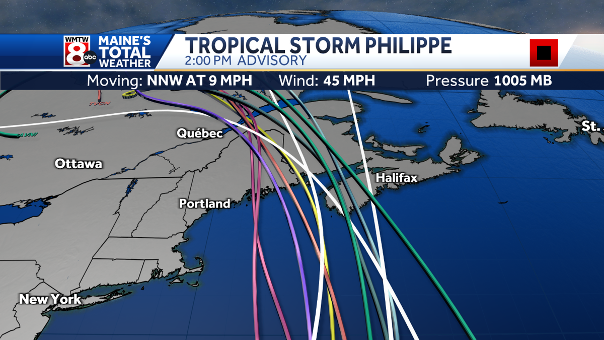 La tempête tropicale « désorganisée » Philip observe le Maine avec un cône de prévision