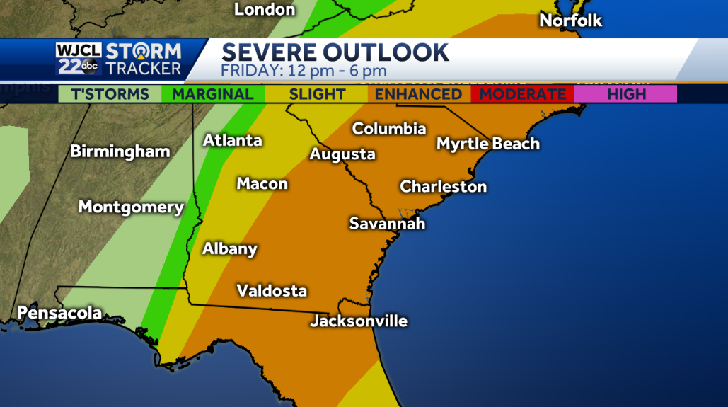 Nice today but severe storms possible on Friday - WJCL