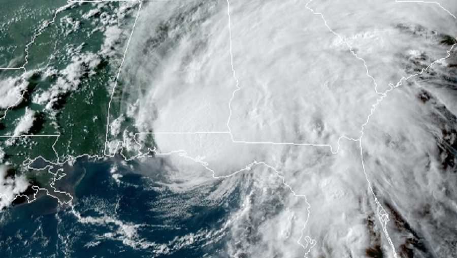 Storm clouds over Alabama, Florida and Georgia