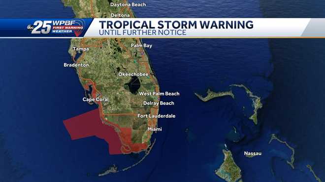 Tropical Tempête Attention jusqu'à nouvel ordre pour côtière Sud-ouest Floride et parties de  x20;Collier et Monroe comtés