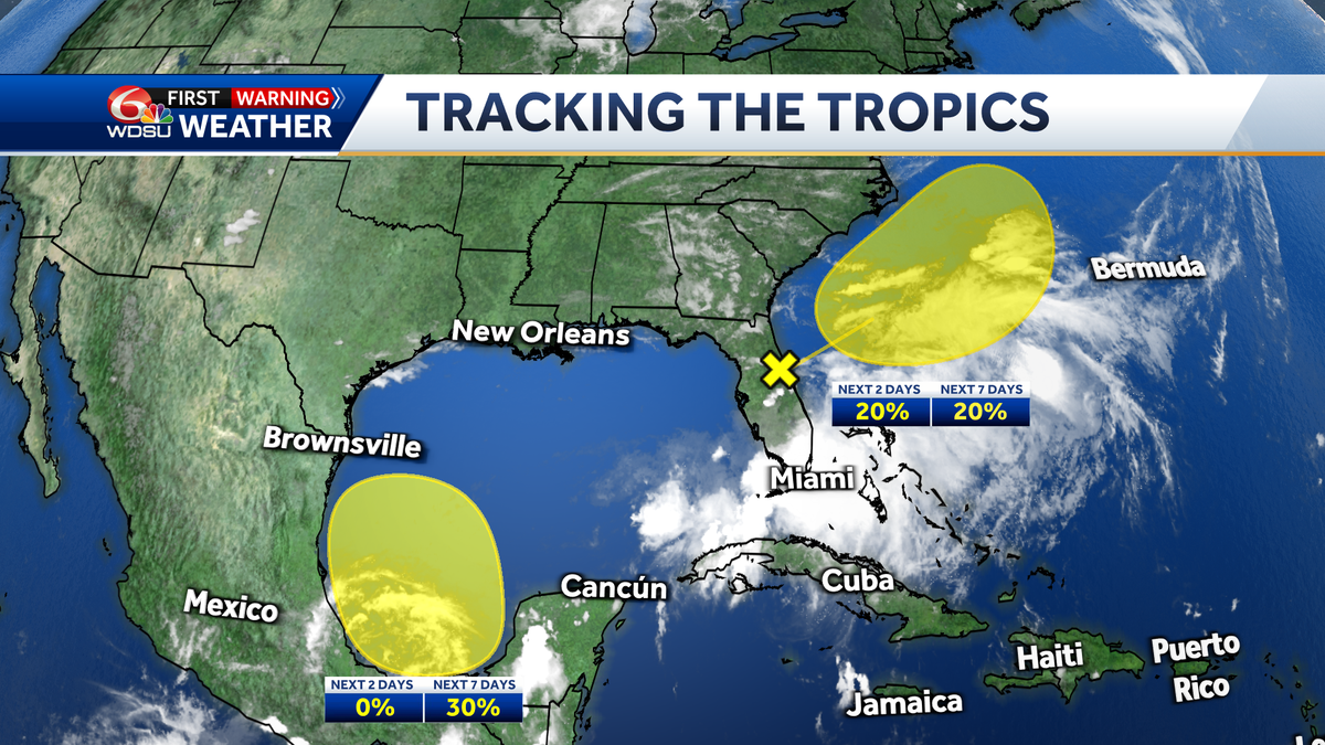 Se esperan lluvias tropicales para Florida, Texas y México esta semana