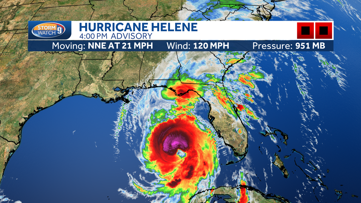 Hurricane Helene update Storm's path continues to Florida