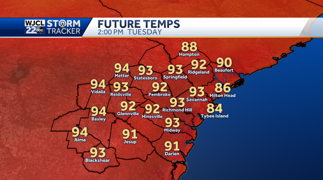 Not as hot today with showers and storms after 1 pm