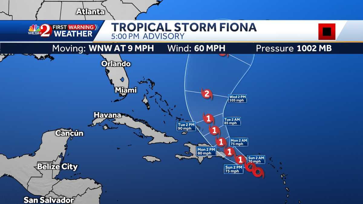 Tropical Storm Fiona strengthens as it nears Puerto Rico