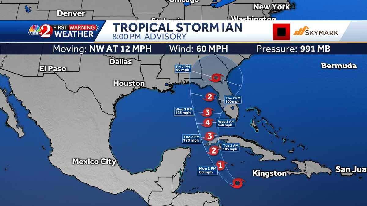 Tropical storm tracker: What is Ian's forecast intensity?