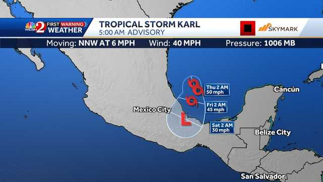 Tropical storm tracker: Karl moving north-northeastward - Vimarsana News