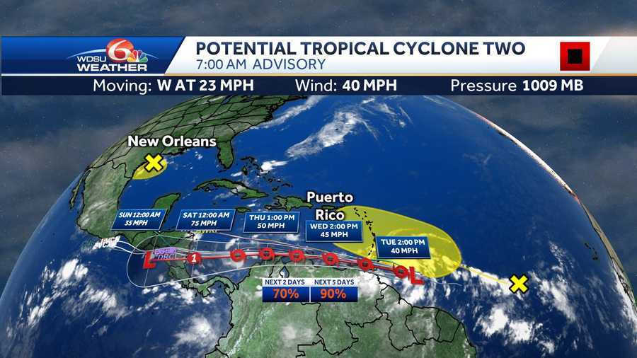 Potencial ciclón tropical Dos alta probabilidad de desarrollo Potencial ciclón tropical Dos alta probabilidad de desarrollo