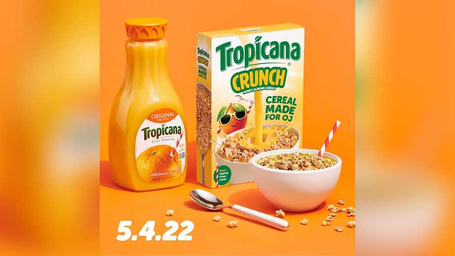 Tropicana is introducing a new cereal that's made specifically for orange juice.