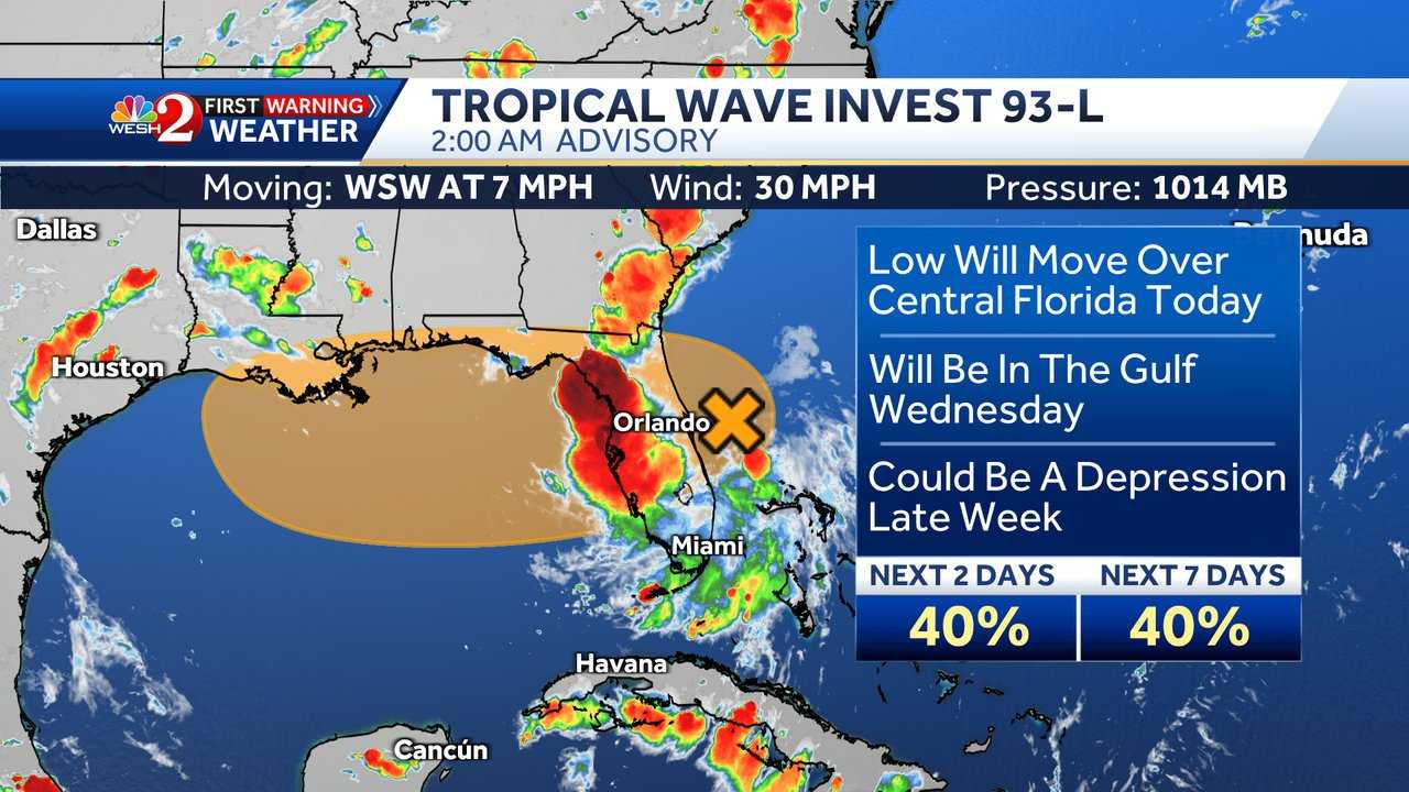 93 L to move across Florida today - Tropics 2m July 15 2025 687625754090b 