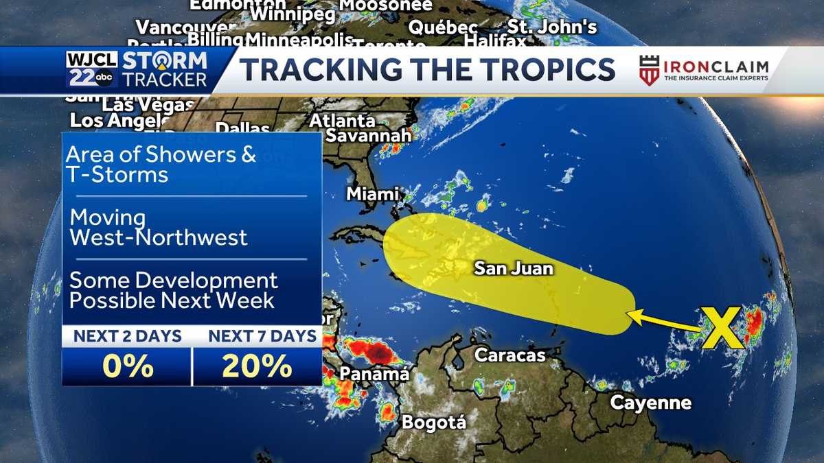 National Hurricane Center tracking area of interest in tropics