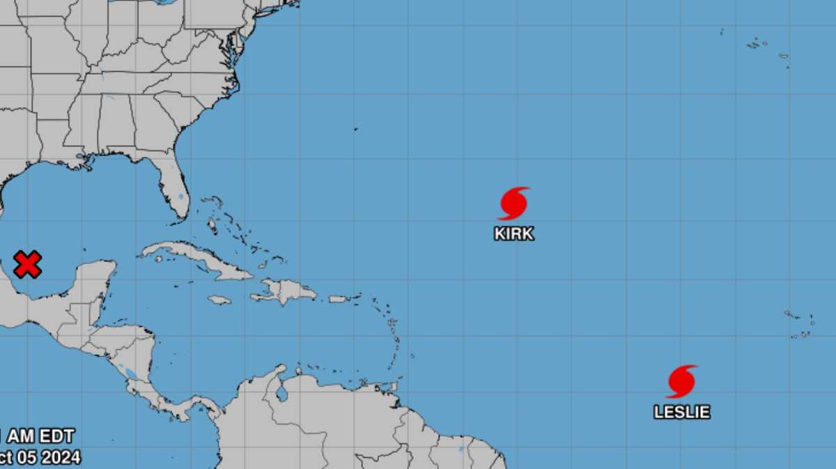 Latest information on Kirk, Leslie, Invest 92-L over the Gulf of Mexico