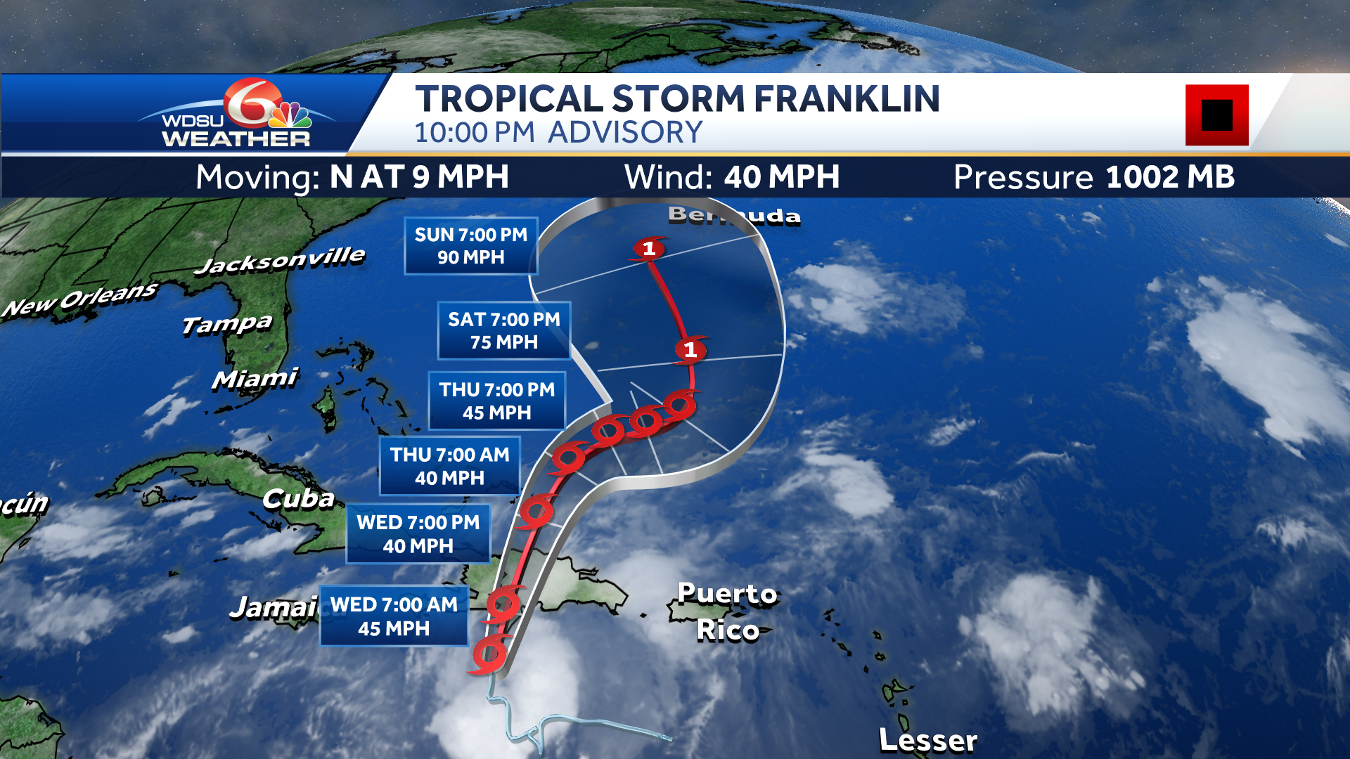 UPDATE: Tropical Storm Franklin expected to make Mexico landfall overnight