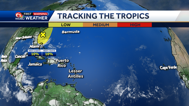 New Orleans weather forecast rain chances high temp tropics