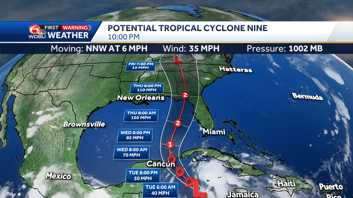 New Orleans weather forecast where will Hurricane Helene landfall