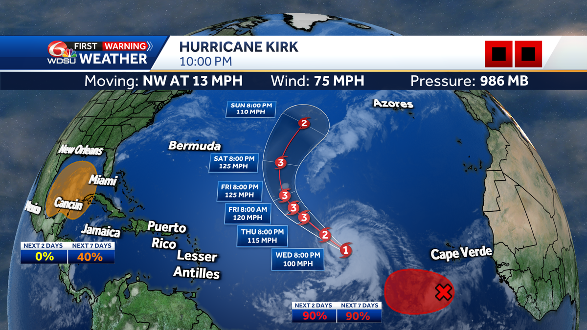 Hurricane Kirk forms wont threaten the US WDSU New Orleans Hurricane Kirk forms wont threaten the US WDSU New Orleans