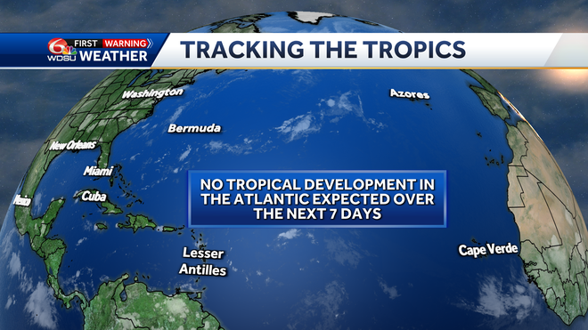 New Orleans weather forecast high temp rain chance tropic outlook