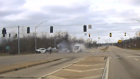 Cruiser camera video shows moment chase suspect crashed into police car ...