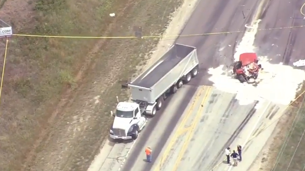 Hazmat crews on scene of injury accident at 175th and Lackman