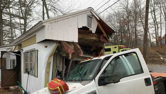 2 taken to hospital after truck crashes into NH home - Vimarsana News