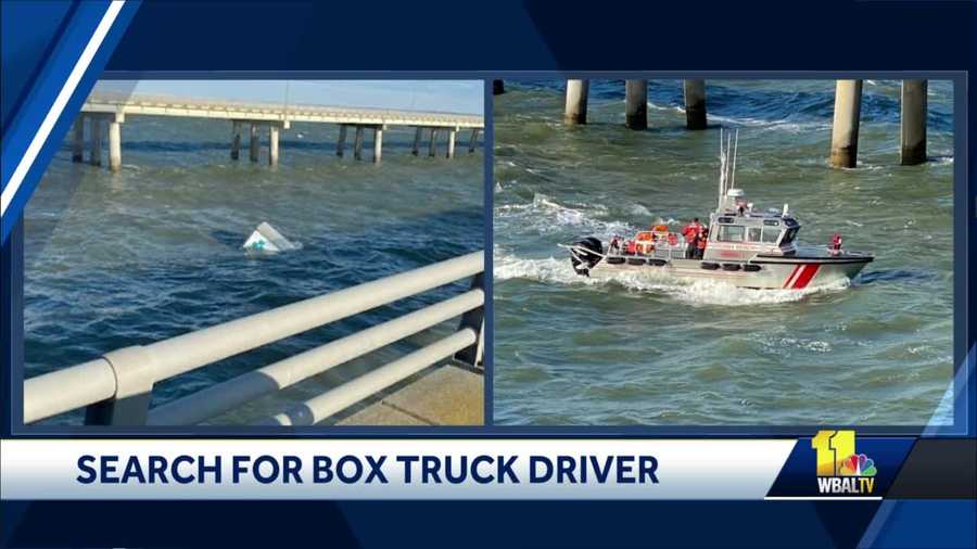 Truck falls off Chesapeake Bay Bridge-Tunnel crash